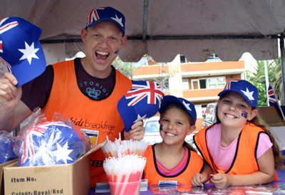 At the Breakfree Stall at Cronulla Beach on Australia Day